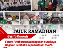 Forum Pembaruan Kebangsaan Surabaya Bagikan Sembako Kepada Kaum Duafa.