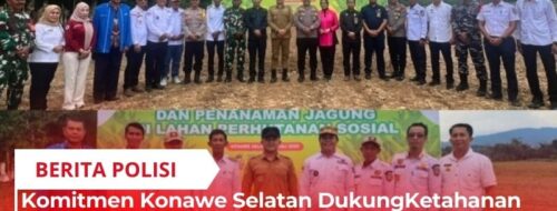 Wujud Komitmen Konawe Selatan Dukung Ketahanan Pangan Nasional, Wakapolres Konsel Pimpin Program Penanaman Jagung Serentak di Lahan Masyarakat.