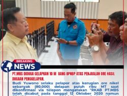 PT.MBS Diduga Gelapkan 10 Miliar  Uang BPNBP Atas Penjualan Ore Hasil Dugaan Penggelapan.