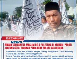 Ribuan Solidaritas Muslim Bela Palestina di Kendari Padati Jantung Kota, Serukan Penolakan Solusi Dua Negara.