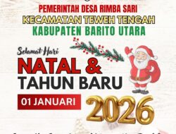 Pemerintah Desa Rimba Sari, Kecamatan Teweh Tengah, Kabupaten Barito Utara Mengucapkan Selamat Natal Dan Tahun Baru 2026.