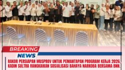 Rakor Persiapan Musprov Untuk Pemantapan Program Kerja 2026, Kadin Sultra Rangkaikan Sosialisasi Bahaya Narkoba Bersama BNN.