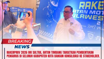 Rakerprov 2026 IMI Sultra, Anton Timbang Targetkan Pembentukan Pengurus di Seluruh Kabupaten Kota Bangun Konsilidasi Ke Stakeholder.